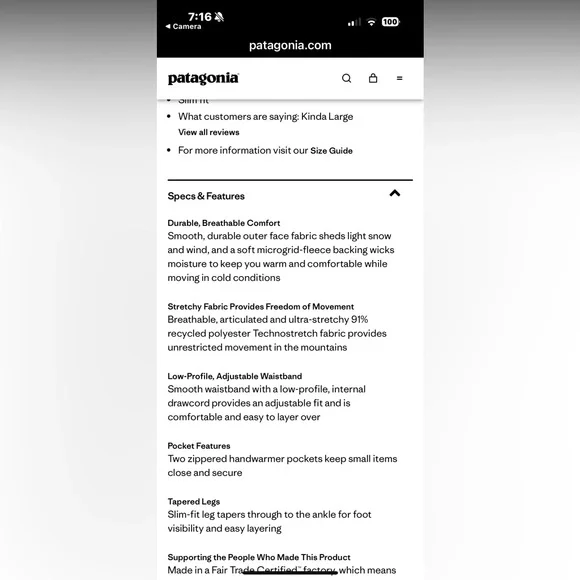 Patagonia Men's Black Ski & Snowboard Jacket - Picture 10 of 11